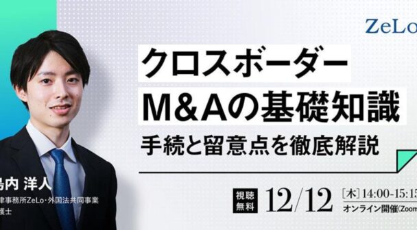 クロスボーダーM&Aの基礎知識 手続方法と留意点を徹底解説